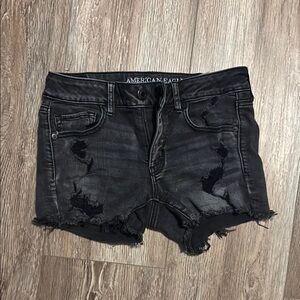 American Eagle Outfitters Black Distressed Women's Shorts